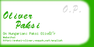 oliver paksi business card